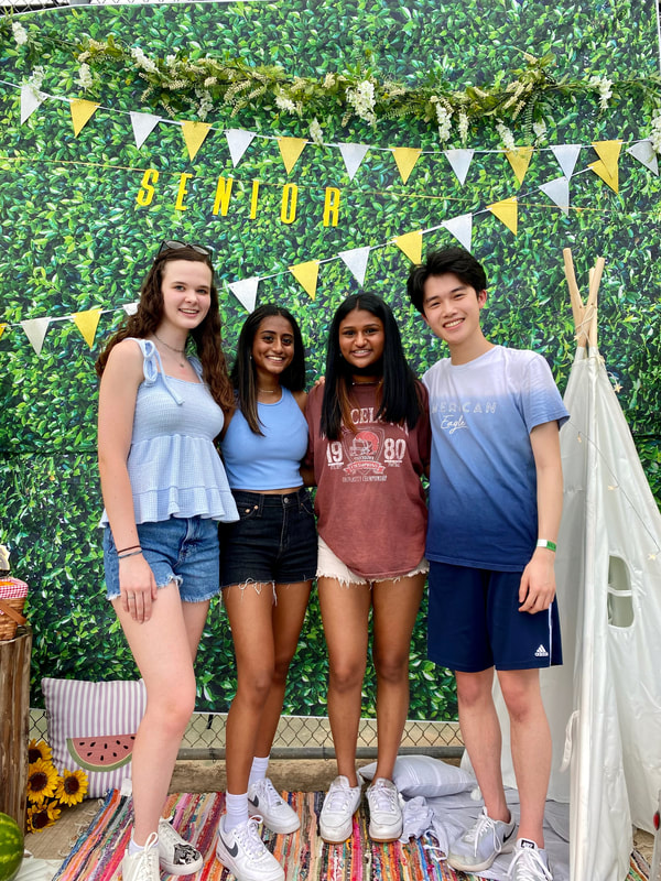 Student Council poses in front of the backdrop at the picnic on August 29. Courtesy of trailblazerseniors.com. 
