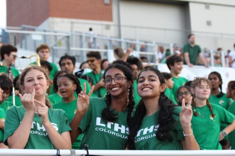 LTHS Color Guard performs at football games. 

Photo Credit: LTHS Yearbook 