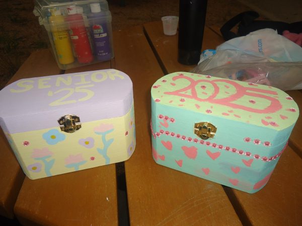 A couple of decorated senior boxes ready to be filled with memories. 
Photo Credit: Caitlyn Nguyen