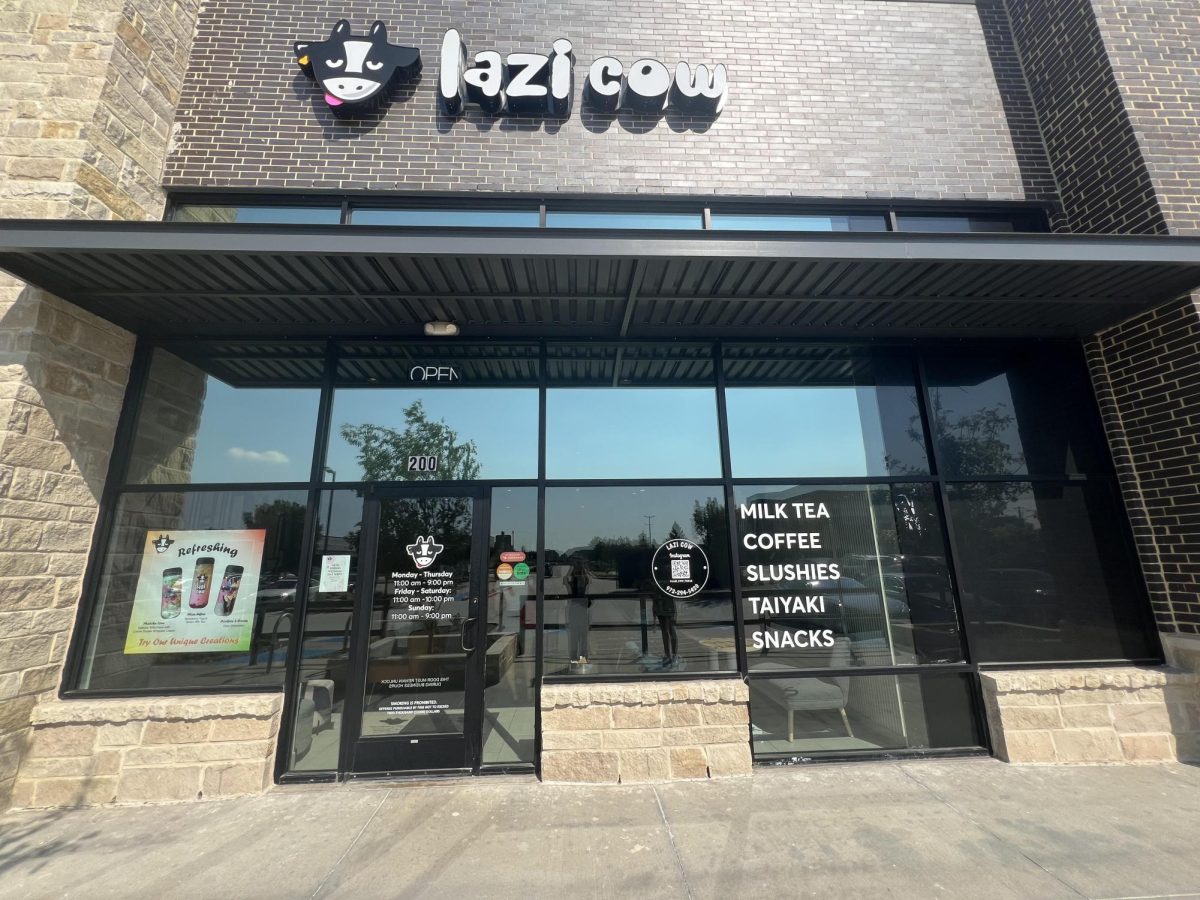 The front of the Lazi Cow Bubble Tea store in Frisco.