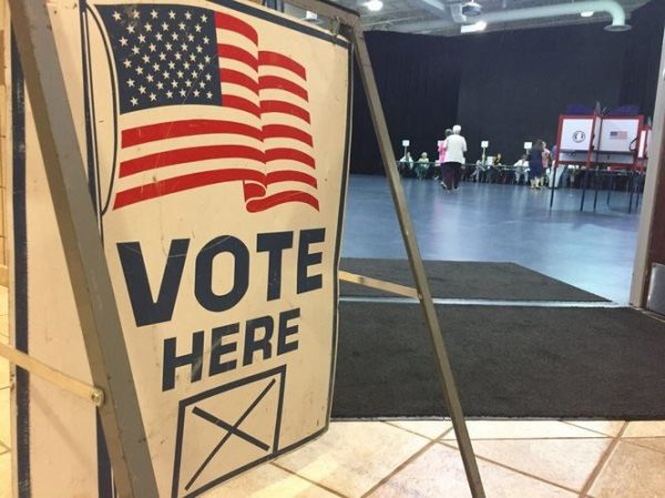 Polling location for U.S. citizens marking where they are able to vote.