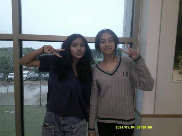 LT students spend time together on a rainy day at school. 