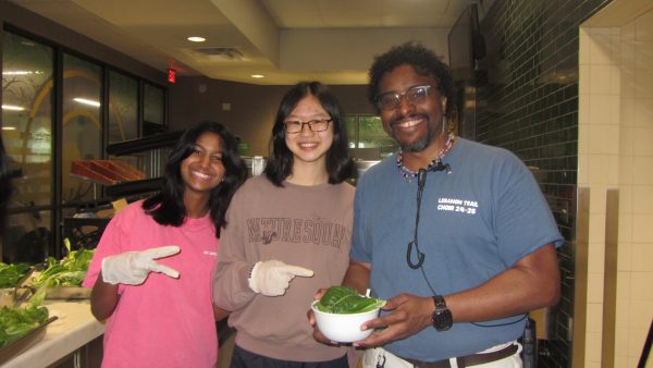A picture of Eco Club working on the hydroponic garden.